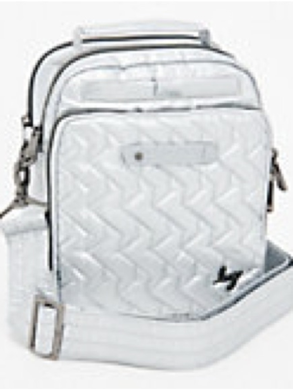 lug Silver Quilted Chevron Crossbody Bag with RFID - Picture 2 of 6